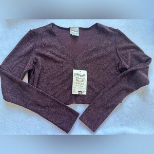 90s Ezra Danze Crop Dance Top S/M Maroon Y2K